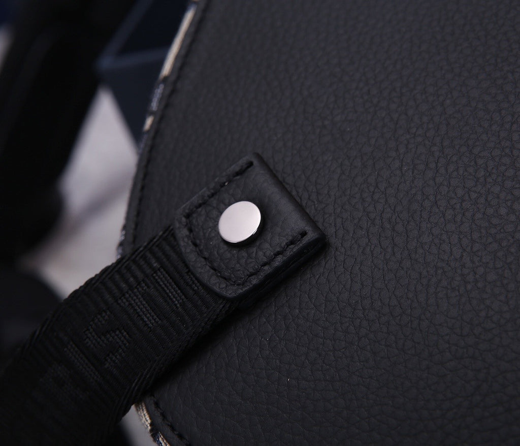 Christian Dior MINI SADDLE BACKPACK Navy Blue Dior Oblique Jacquard