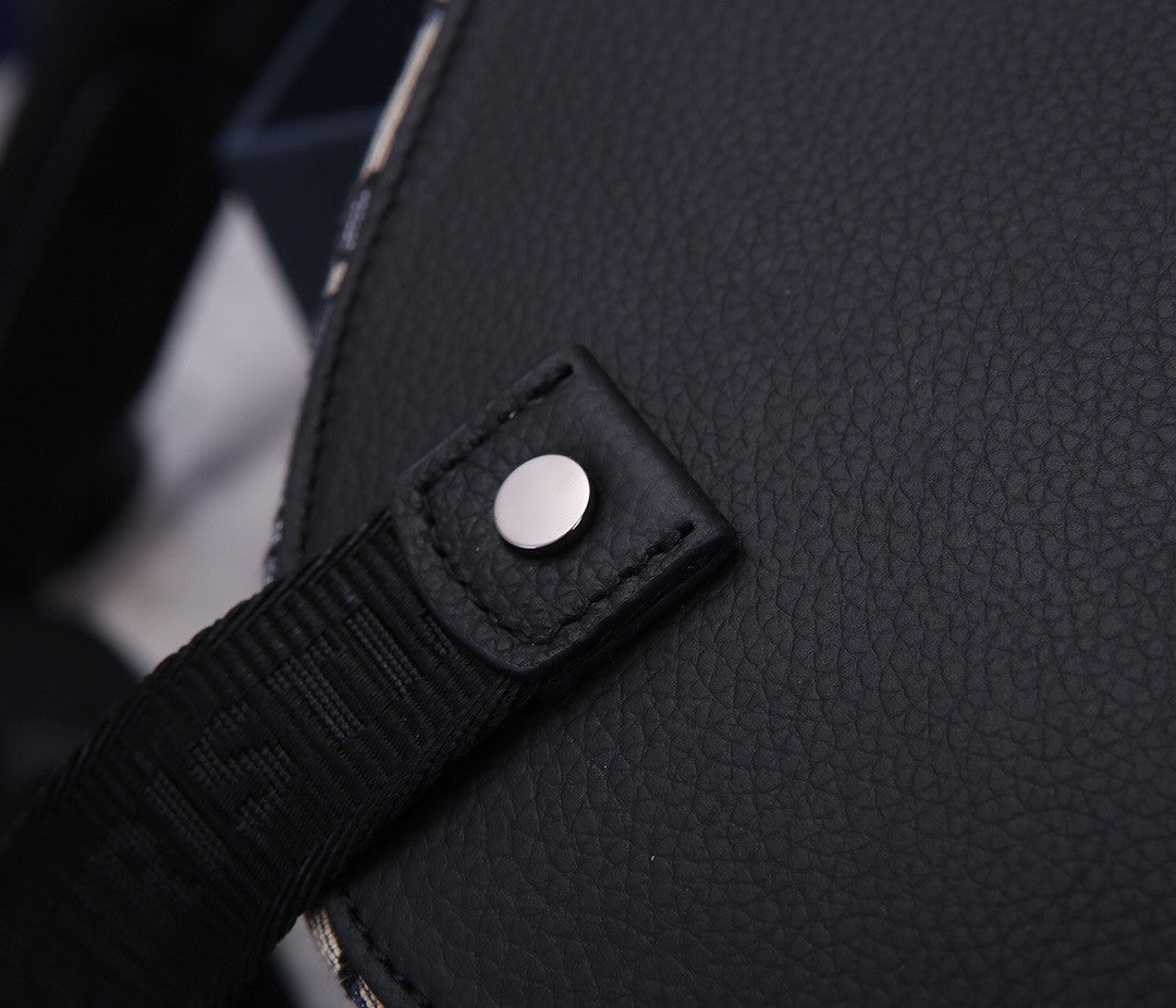 Christian Dior MINI SADDLE BACKPACK Navy Blue Dior Oblique Jacquard