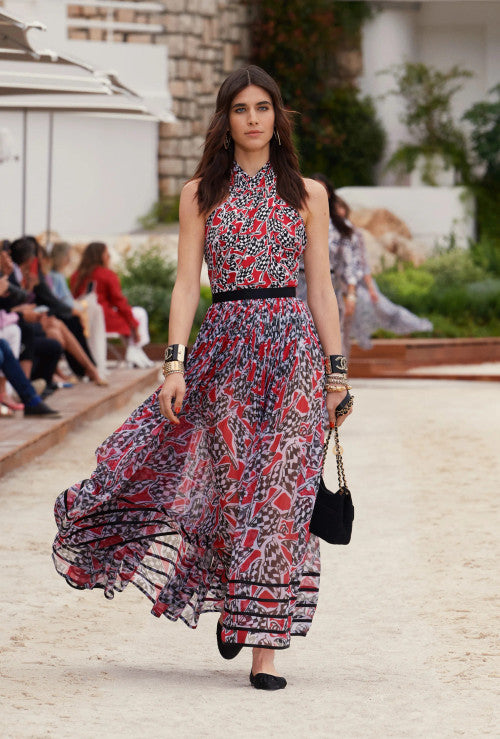 Chanel Printed Silk Muslin Dress