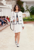 Chanel Cruise 2023 White Cotton Tweed Jacket