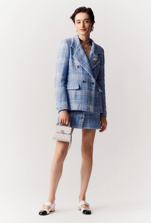 Chanel Blue, Black, Silver & Gold Tweed Jacket