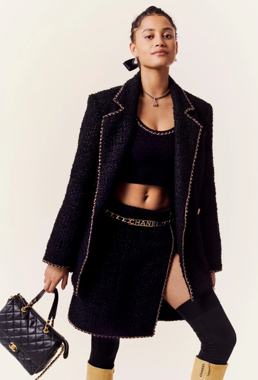 Chanel  Iridescent Tweed Black jacket fw2023
