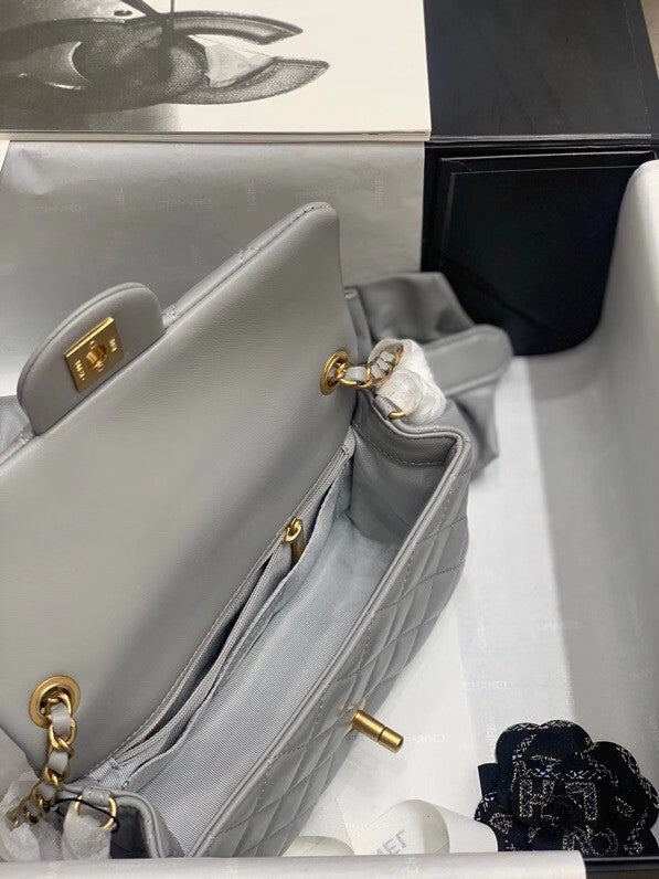 Chanel Bag Romance Rectangular Mini Flap Bag Grey