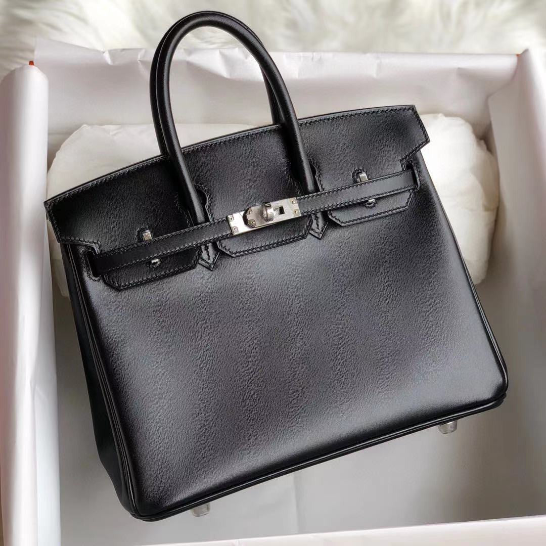 Hermes Black RETOURNE Birkin 30 Box Calf Palladium Hardware