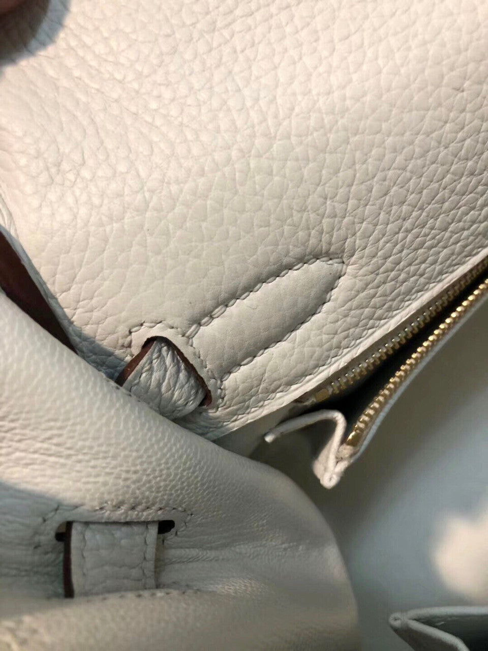 Hermes Special Order Horseshoe White/ Rose Sakura  Ghillie Kelly 32cm Togo/Swift Gold Hardware
