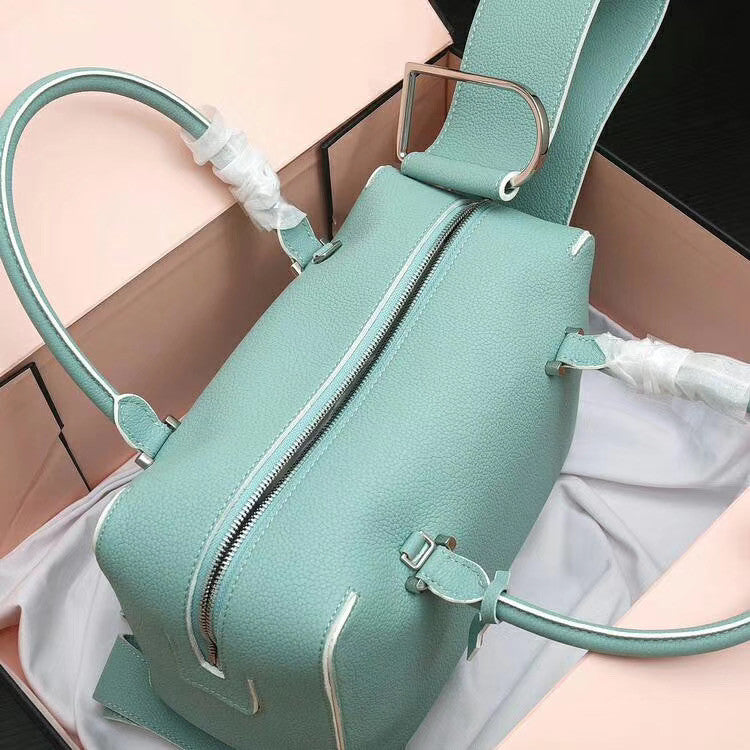 DELVAUX Cool Box Leather Satchel Green