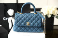 Chanel Mini Coco Handle Bag with Calfskin Handle Blue