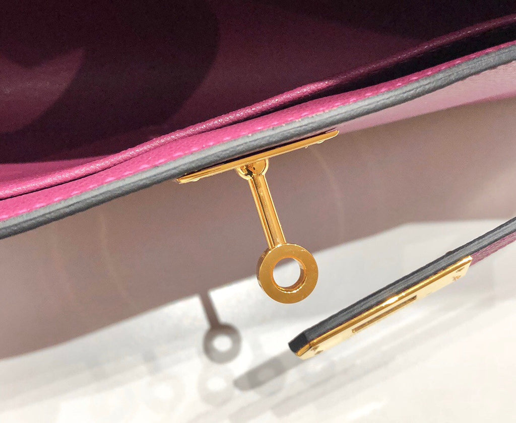 HERMES KELLY CUT CLUTCH BAG TOSCA EPSOM GOLD HARDWARE