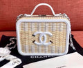 Chanel  Rattan Vanity Case White