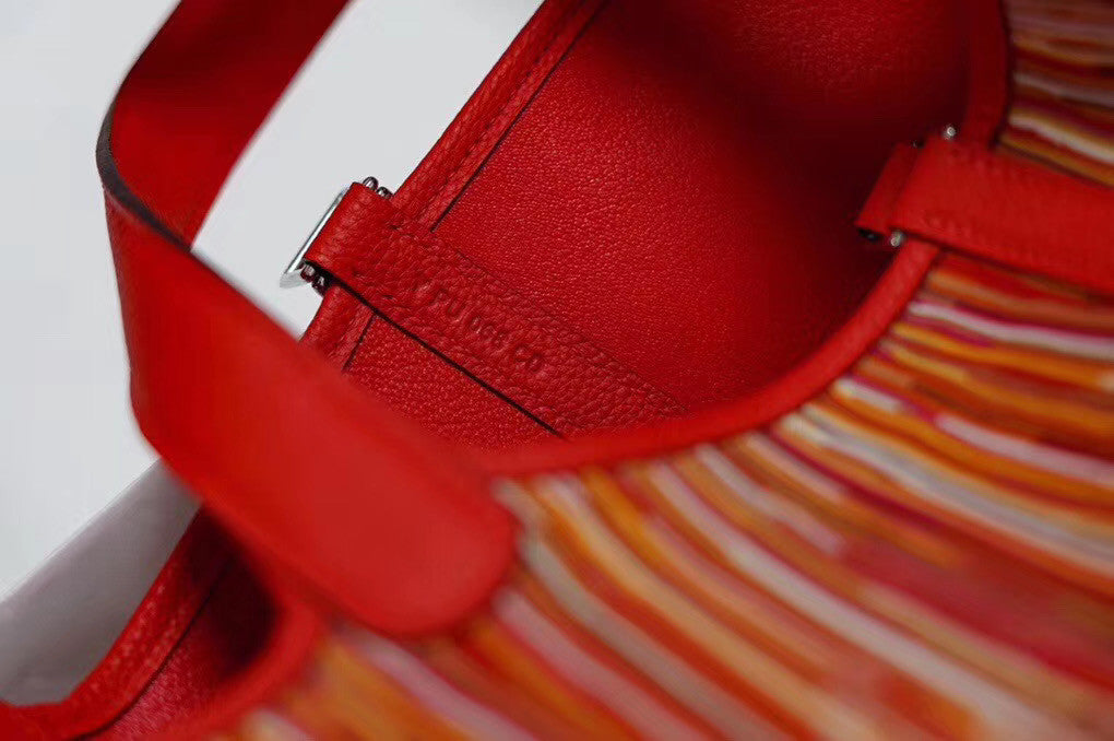 Hermes Red Vibrato Picotin Lock 18 Togo Leather Bag