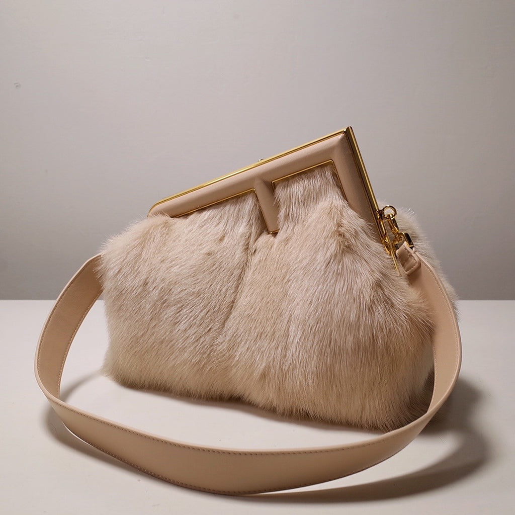FENDI FIRST MEDIUM Pink mink bag