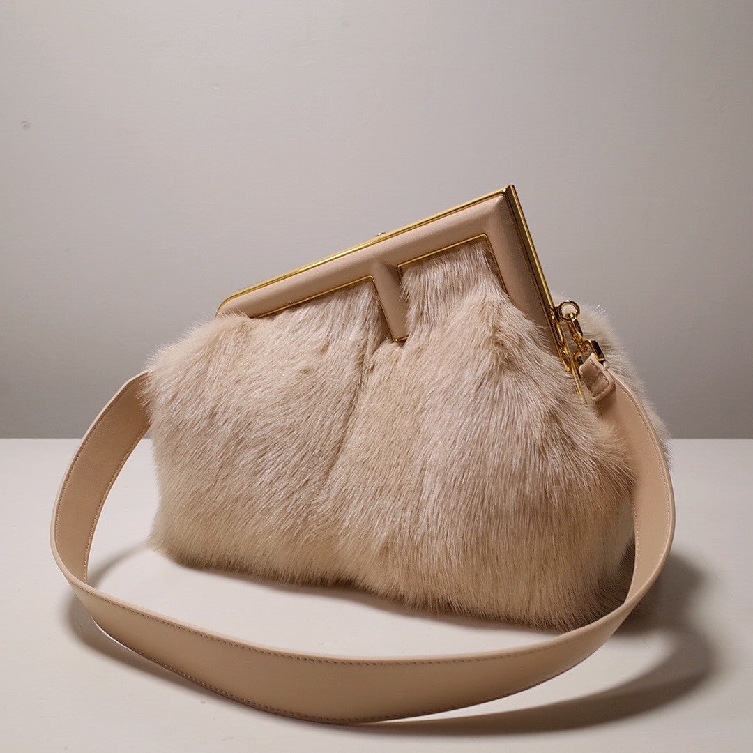 FENDI FIRST MEDIUM Pink mink bag
