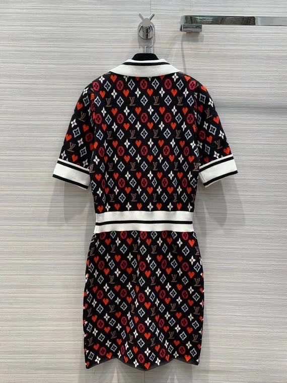 Louis Vuitton 1A8M5I  GAME ON TROMPE L’OEIL JACQUARD KNIT POLO DRESS