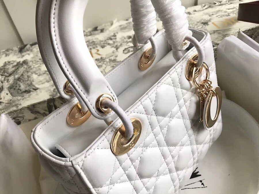 Christian Dior MY ABCDIOR LAMBSKIN BAG White