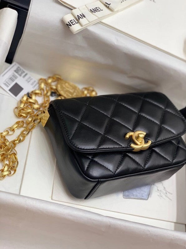Chanel Small Flap Bag AS2189 with Gold Coin Charms