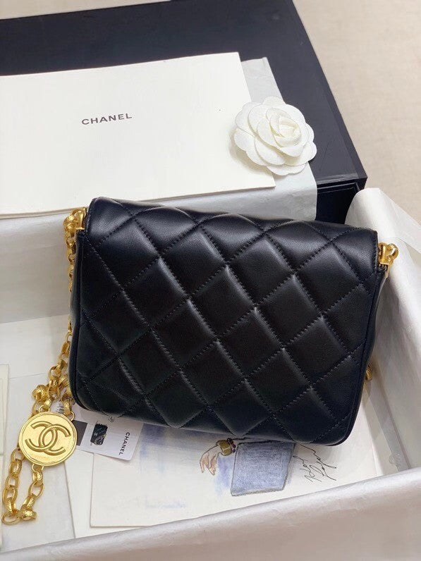 Chanel Flap Bag AS2222 with Gold Coin Charms
