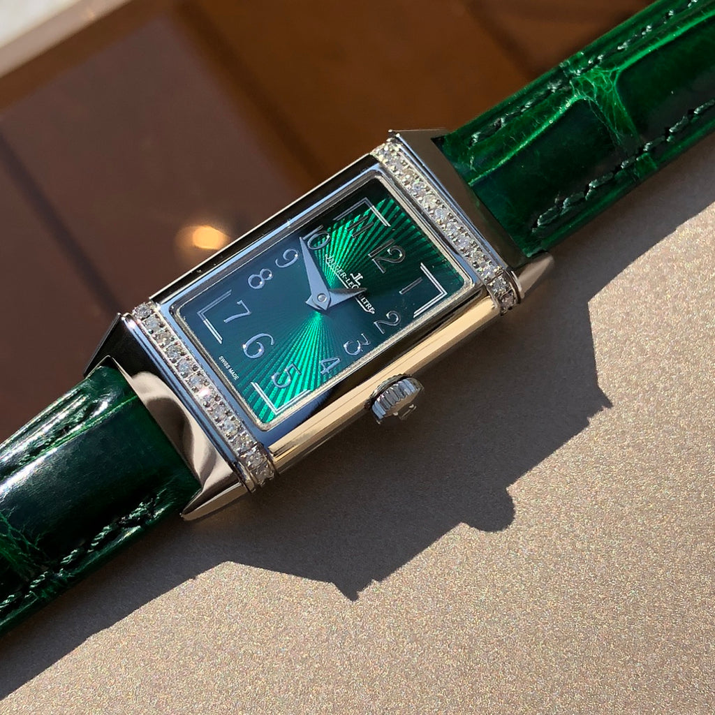 JAEGER-LECOULTRE REVERSO ONE Green Enamel & Diamonds | 18k Rose Gold | "Precious Flowers" Edition