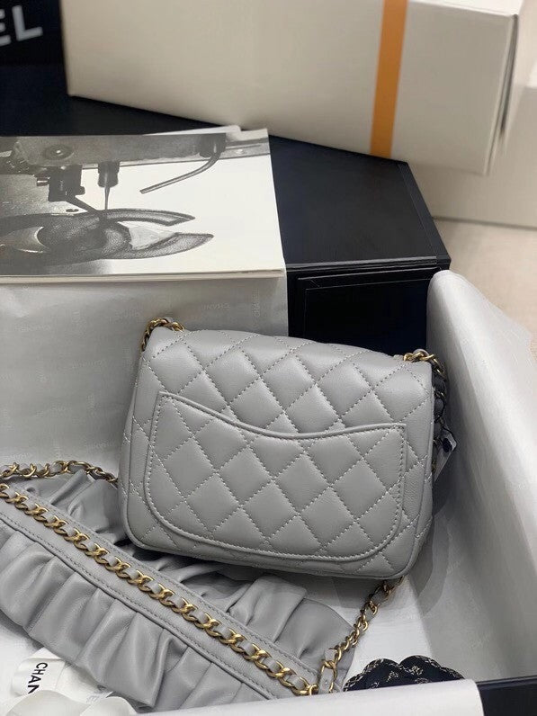 Chanel Bag Romance Square Mini Flap Bag Grey