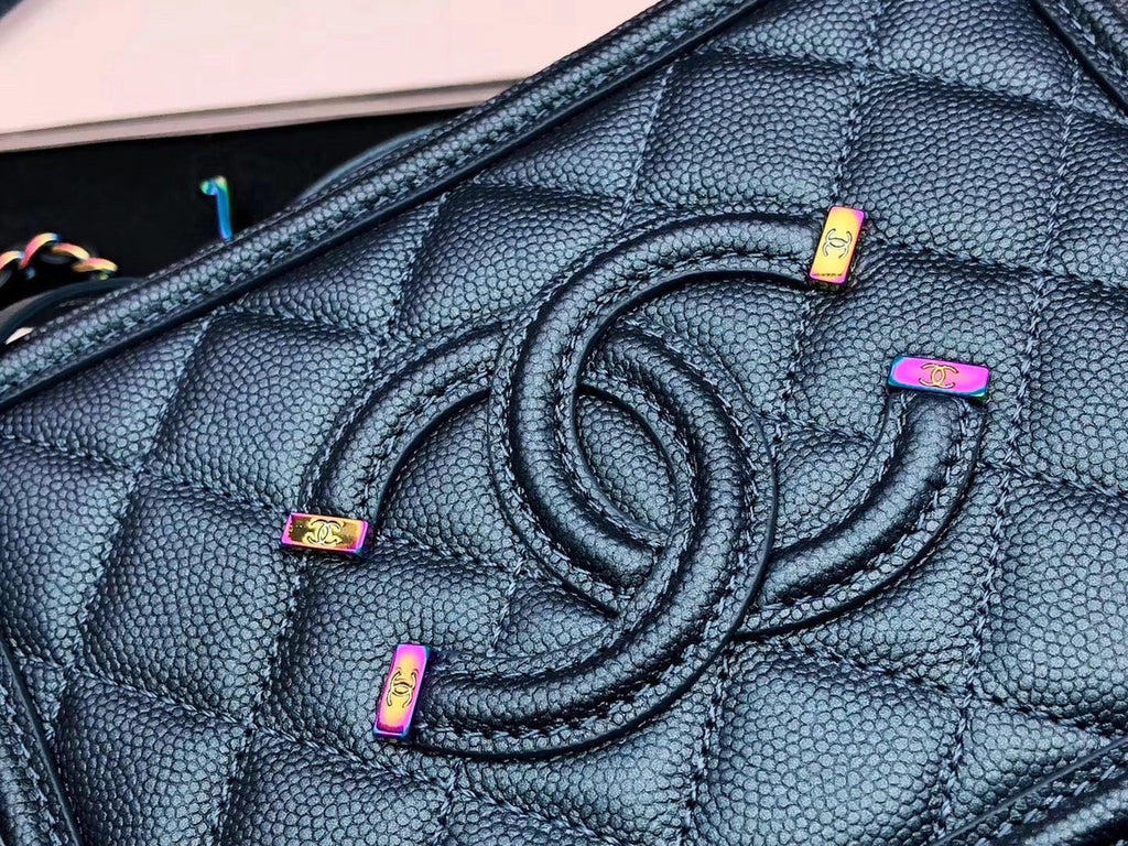 Chanel Medium Vanity Case With Iridescent Metal A93343
