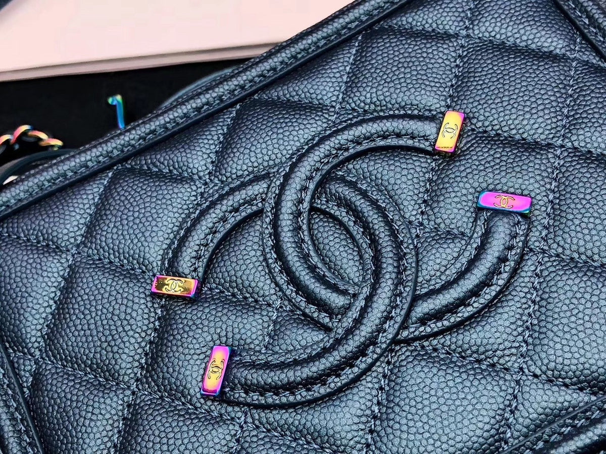 Chanel Medium Vanity Case With Iridescent Metal A93343