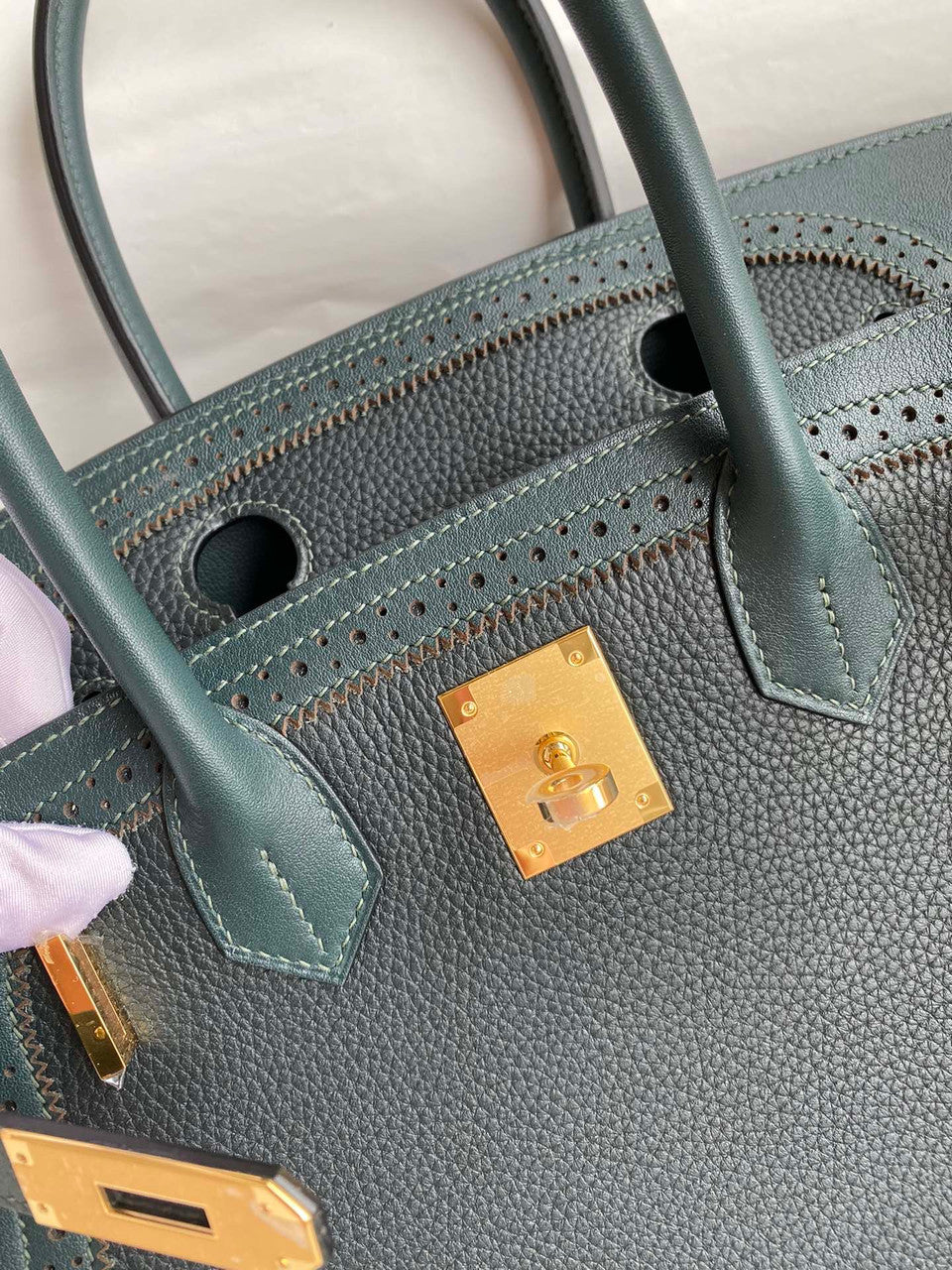 Hermes Limited Edition 6O Vert Cypress Ghillie Birkin 30cm Togo Gold Hardware