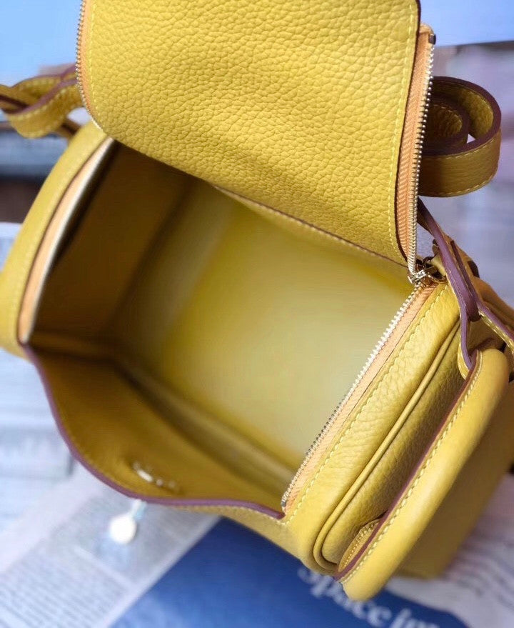 Hermes Mini Lindy 20cm Bag Soleil  Epsom Leather Gold  Hardware