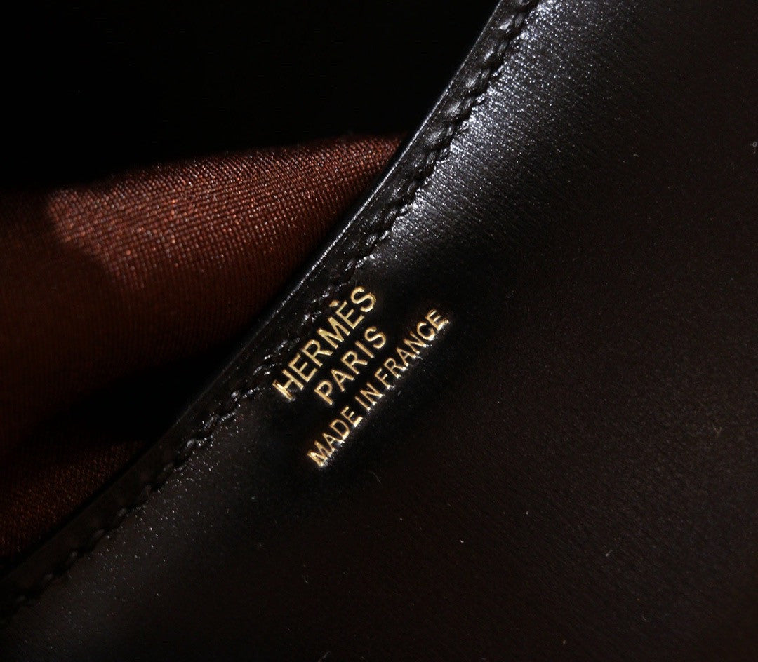 Hermès Hermes Constance micro handbag in black box leather