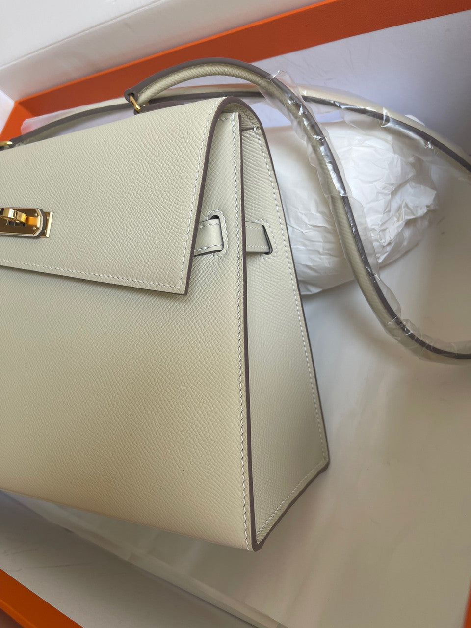 Hermes Kelly Sellier 20 en Desordre Craie