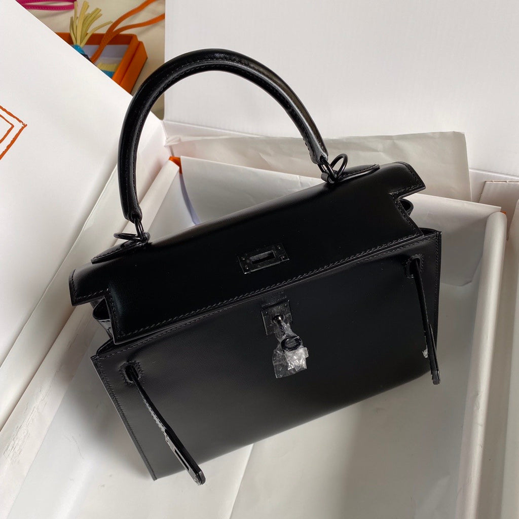 Hermès So Black Kelly 25 Box Leather Palladium Hardware