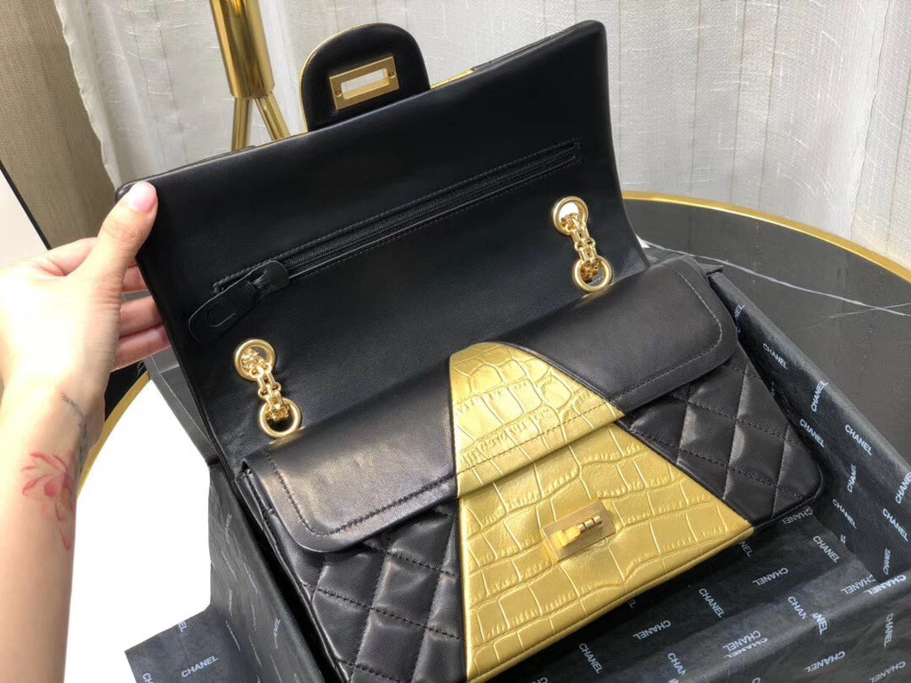 Chanel 2.55 Crocodile Embossed  Handbag