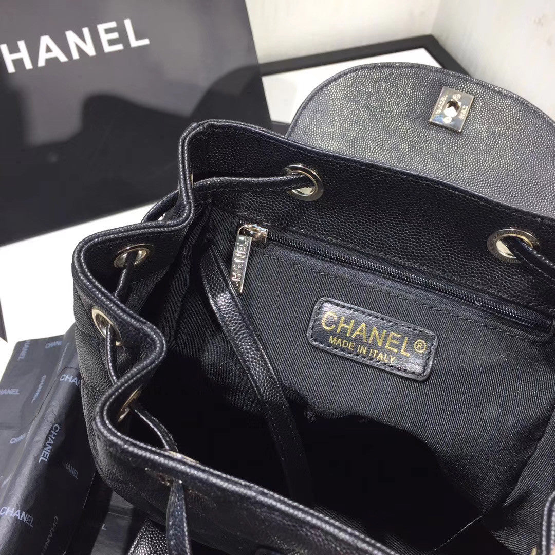 Chanel DUMA LEATHER BACKPACK BLACK