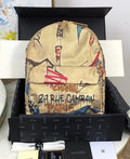 CHANEL Limited Edition Backpack Calfskin, Cotton & Gold-Tone Metal 29 Rue Cambon