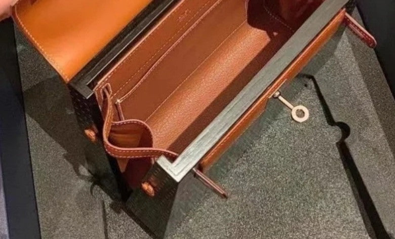 Hermès Limited Edition Kelly 22cm Wood Palladium Hardware Online Exclusives