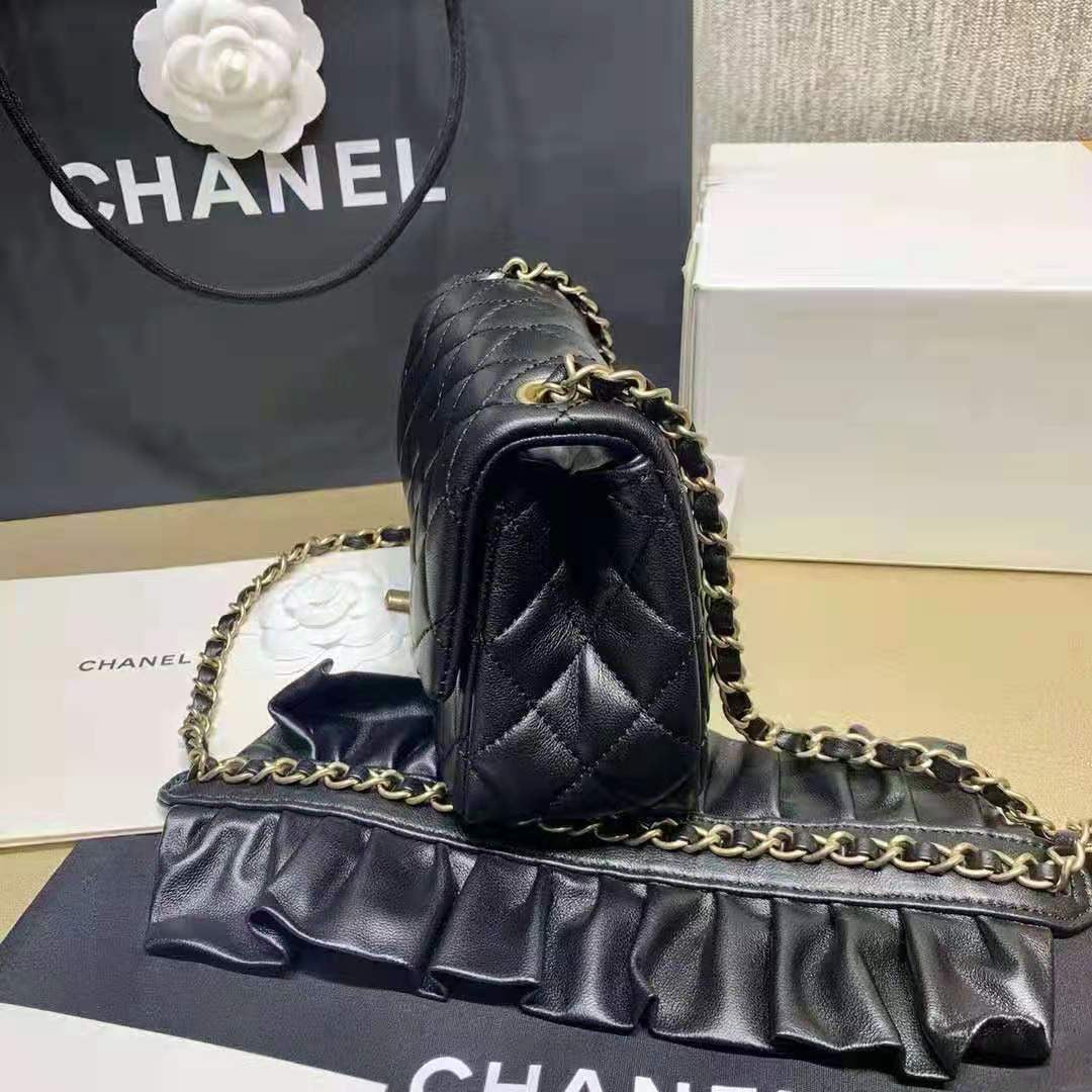 Chanel Small Flap Bag With Bow Strap Black