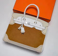 Hermès Special Order Craie Swift & Suede Birkin Ghillies Bag 35cm
