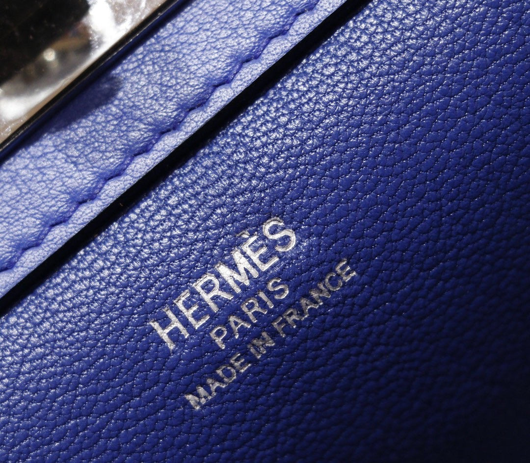 Hermes 26cm Toolbox Bag Blue Electric Swift Calf Leather
