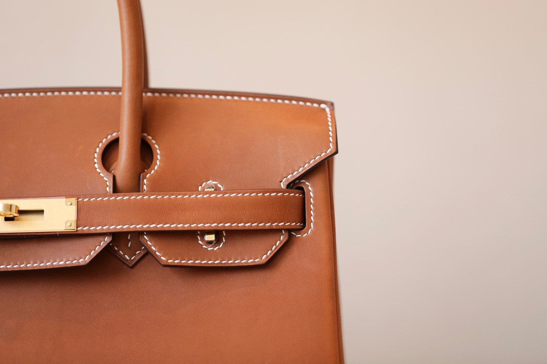 Hermes Birkin 30 Fauve Barenia Leather Gold Hardware