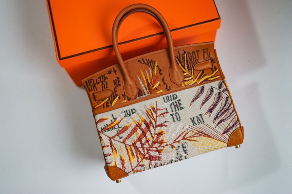 [Online Exclusive] Hermes Singapore Limited Edition Embroidered Birkin 30 Bag Gold