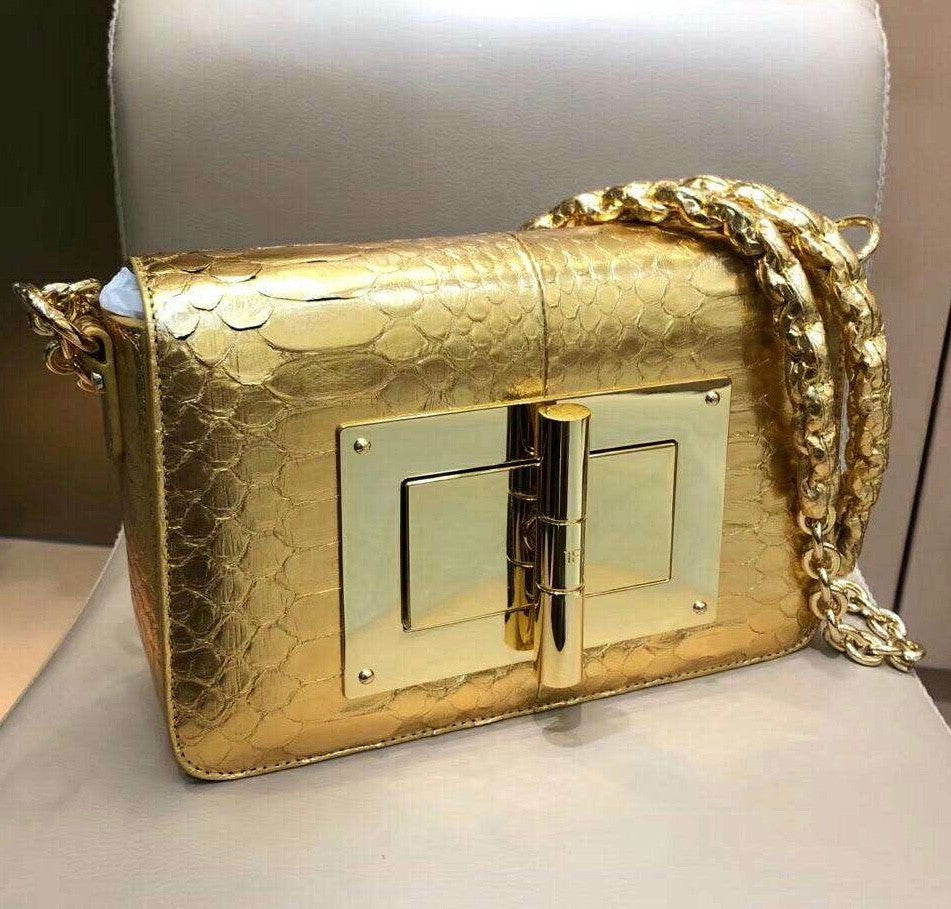 Tom Ford PYTHON MEDIUM CHAIN NATALIA GOLD