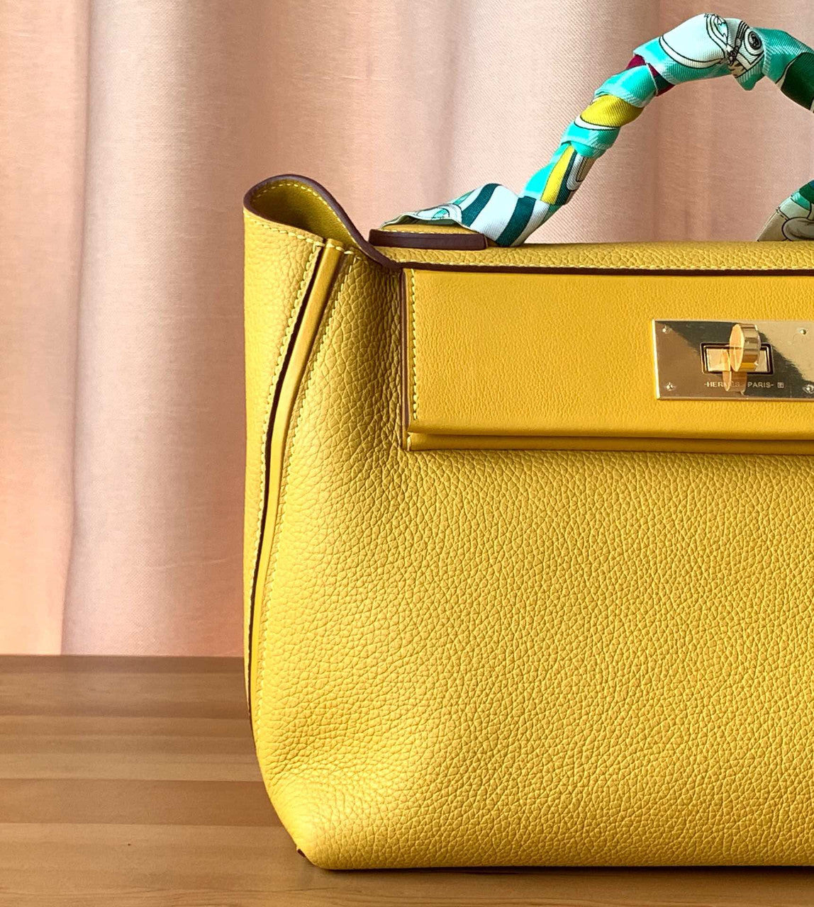 Hermes Kelly 24/24 Amber Swift & Togo Leather with Gold Hardware