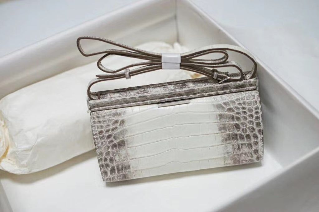 Hermes Clic-H 21 bag Himalayan Niloticus Crocodile with Palladium hardwares