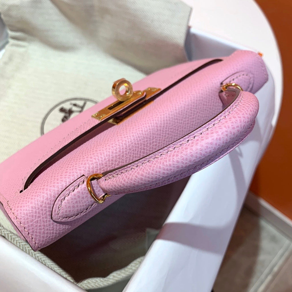 Hermes X9 Mauve Sylvestre  Mini Kelly II 20 Epsom calf Gold Hardware