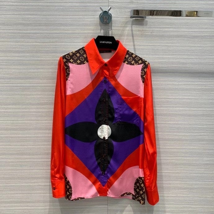 Louis Vuitton 1A8LY3  GAME ON SHARP MONOGRAM FLOWER SILK SHIRT