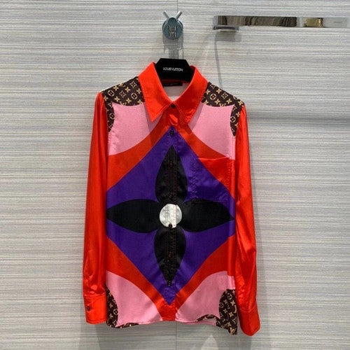 Louis Vuitton 1A8LY3  GAME ON SHARP MONOGRAM FLOWER SILK SHIRT