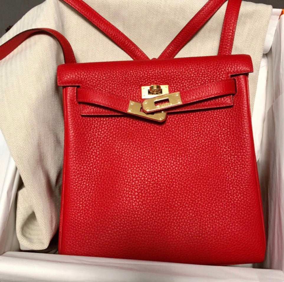 Hermes Kelly Ado backpack Rouge
