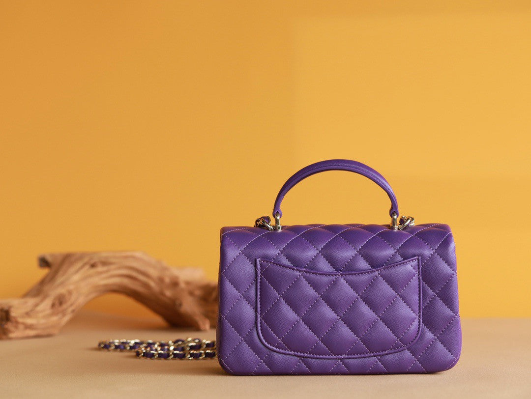 Chanel Fall-Winter 2022/23 Pre-Collection Purple  MINI FLAP BAG WITH TOP HANDLE