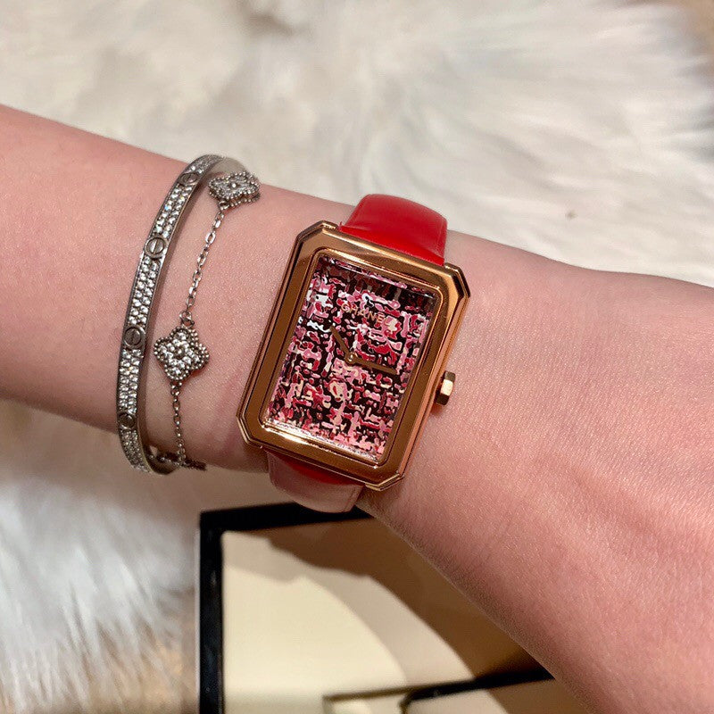 Chanel Limited Edition boy·friend tweed watch H6129 Red