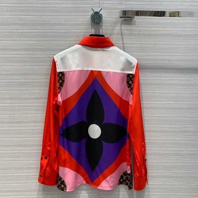 Louis Vuitton 1A8LY3  GAME ON SHARP MONOGRAM FLOWER SILK SHIRT
