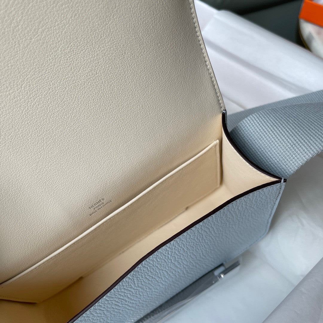 Hermès Geta  T0 Blue Brume Chevre Palladium Hardware