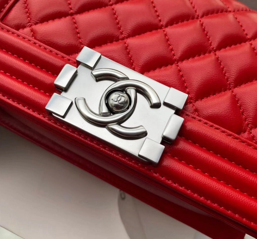 Chanel Small BOY CHANEL Handbag Classic Red